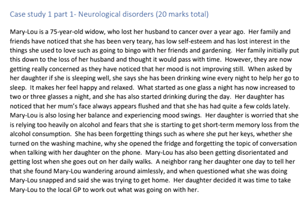 Musculoskeletal case study sample