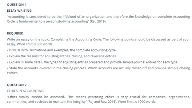 accounting cycle assignment question