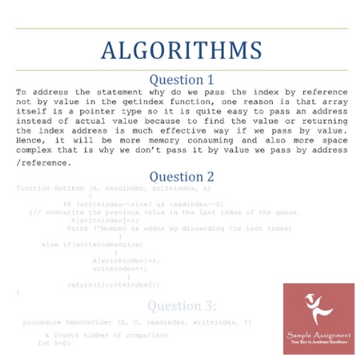 algorithm assessment answer