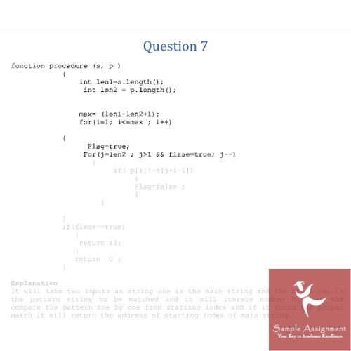 algorithm assignment solution