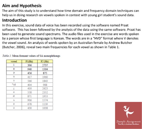 audiology studies assignment sample