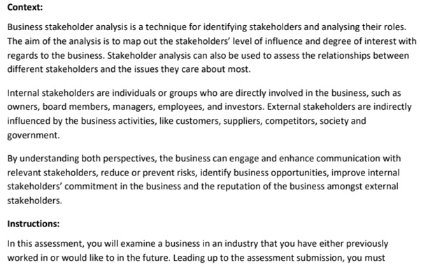 business environment assessment help