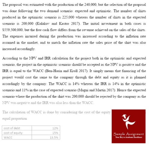 capital budgeting assignment sample