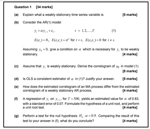 econometrics assignment question