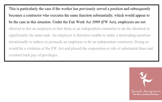 employment law assignment sample