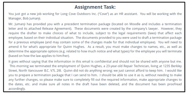 employment law assignment task