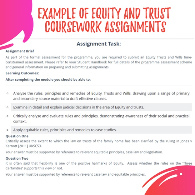 equity and trust coursework assessment help