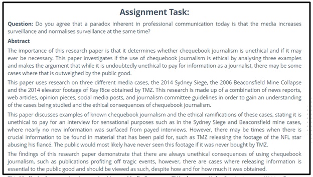 journalism homework question