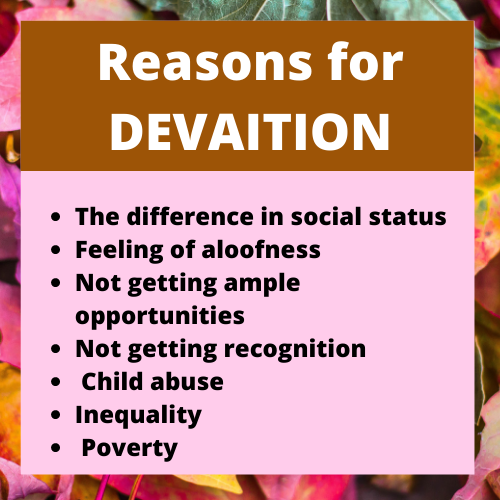 reason for deviation