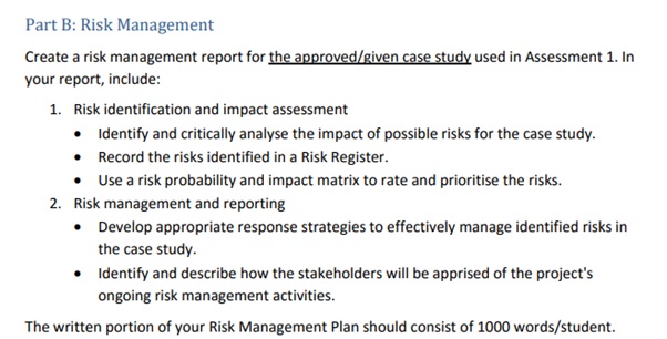 risk management assessment answer