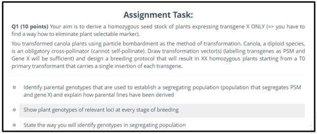 botany homework question sample