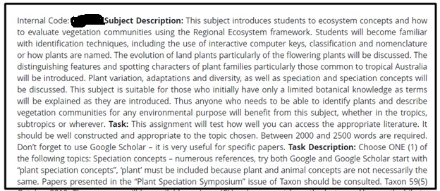 botany homework question