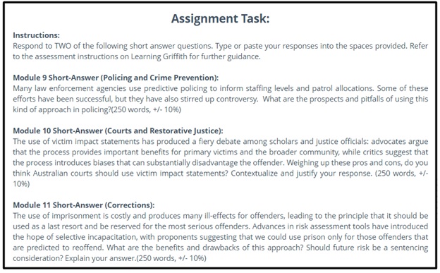 criminology dissertation question sample