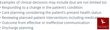 Decision making in advanced clinical