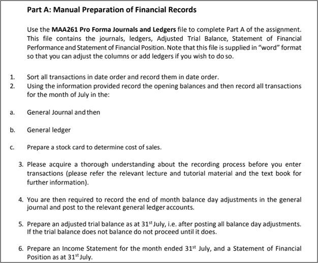 Manual Preparation of Financial Records Using Xero