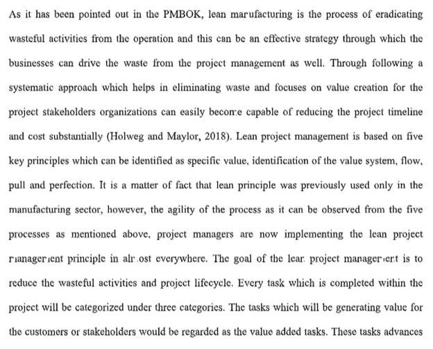 project management assignment sample