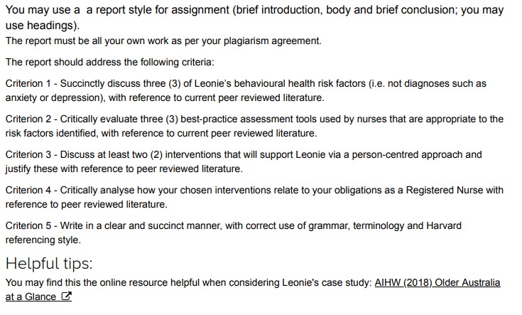 behavioural health case study answer