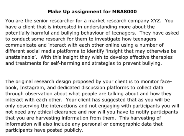 business research assignment on mba8000