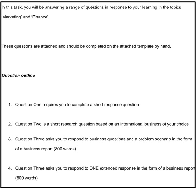 business studies assessment