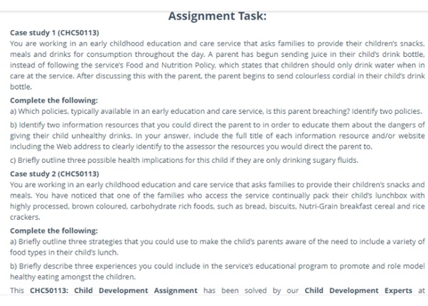 Chcece004 Assessment Answers