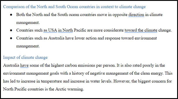 climate change assignment sample online