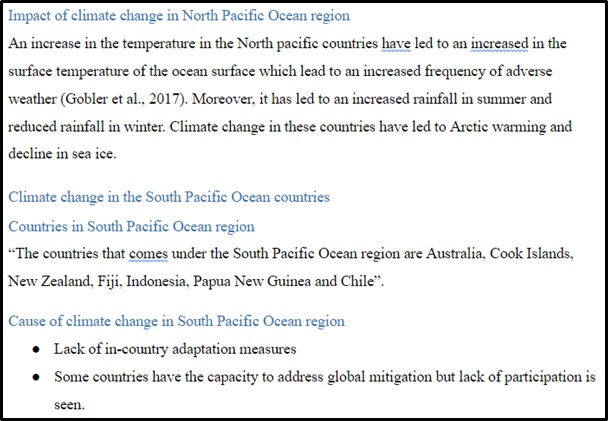 climate change assignment sample