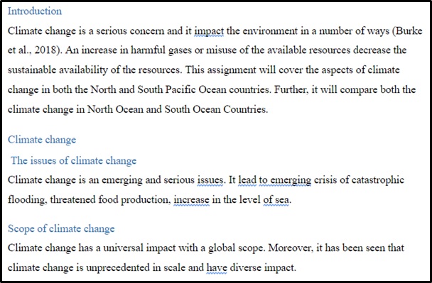 climate change sample