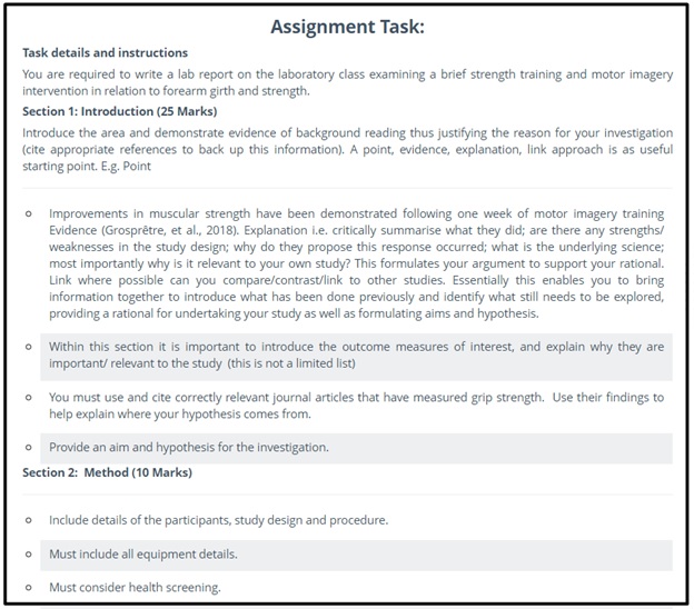 clinical instruction assignment question