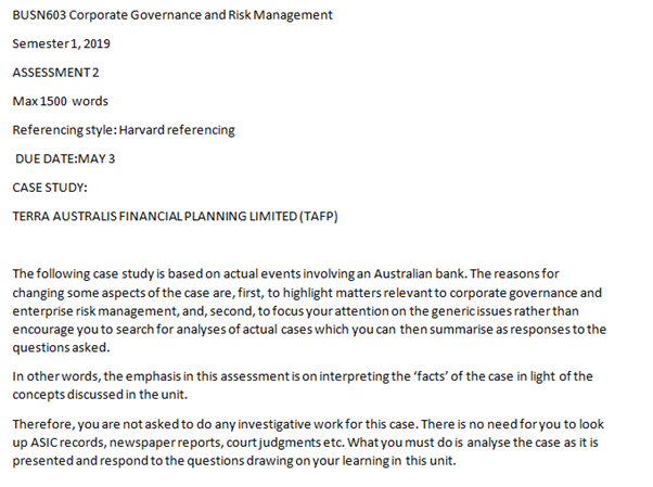 corporate governance law assignment