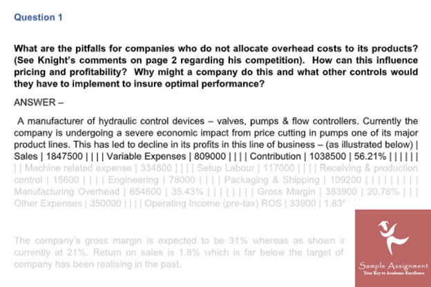 Cost Allocation Assignment Writing Service