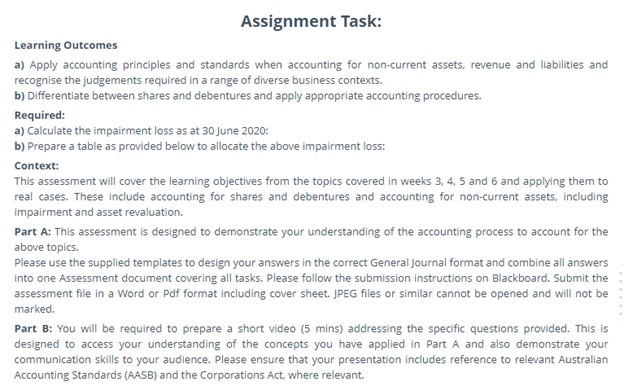 debentures assessment task