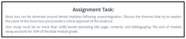 dentistry assignment question