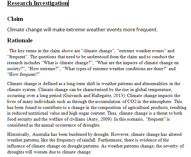 earth science assignment answer