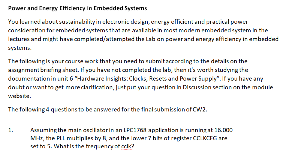 Embedded Assignment Help