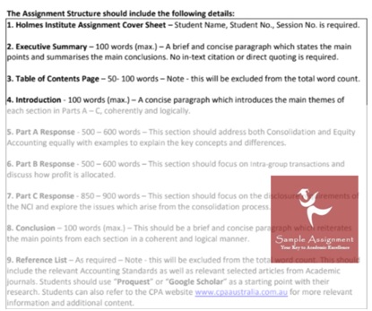 Finance Assignment Structure