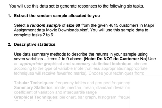 financial statistics assessment sample