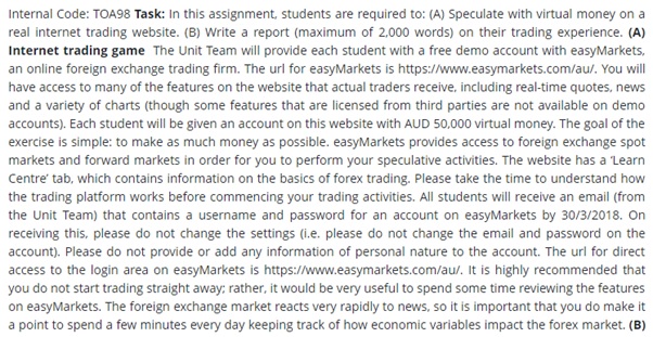 Forex Assignment Help