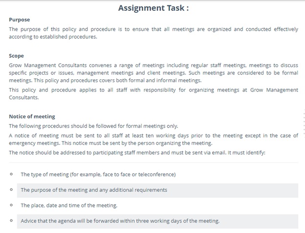 grow management consulting assignment question