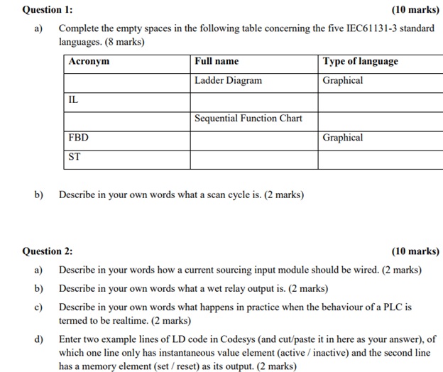 help with codesys assignment