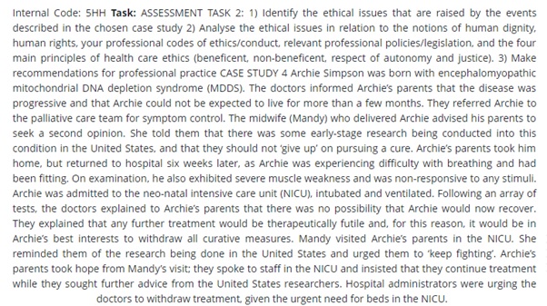 hospital administration assessment answer