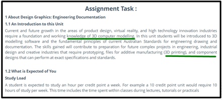 industrial design assignment question sample