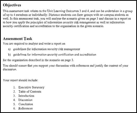 information security assignments