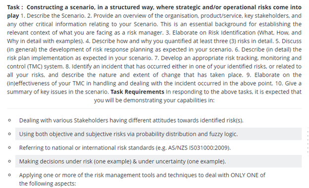 international risk assessment sample