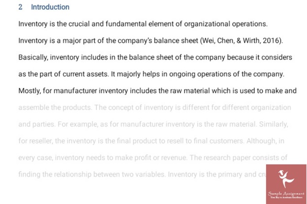 inventory management assignment sample