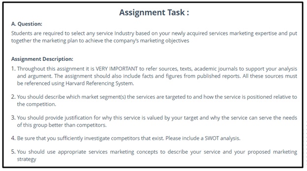 marketing mix assignment question sample