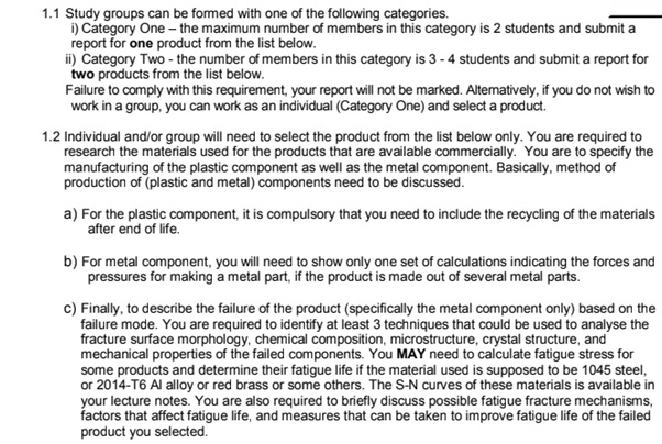 material engineering assignment