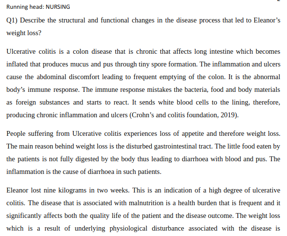 nursing case study assignment task sample