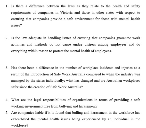 occupational safety law assignment question