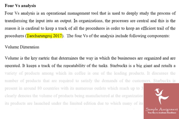 operations assignment sample