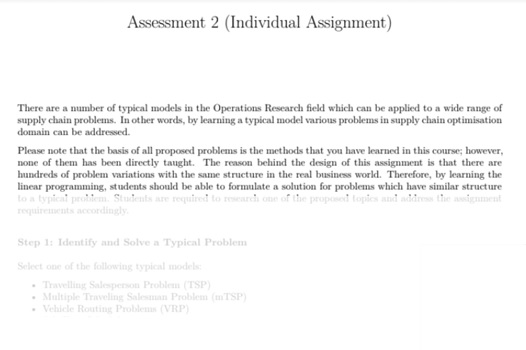 operations research assessment task